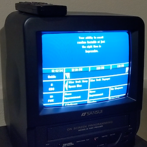 An image of the program guide on a CRT television.